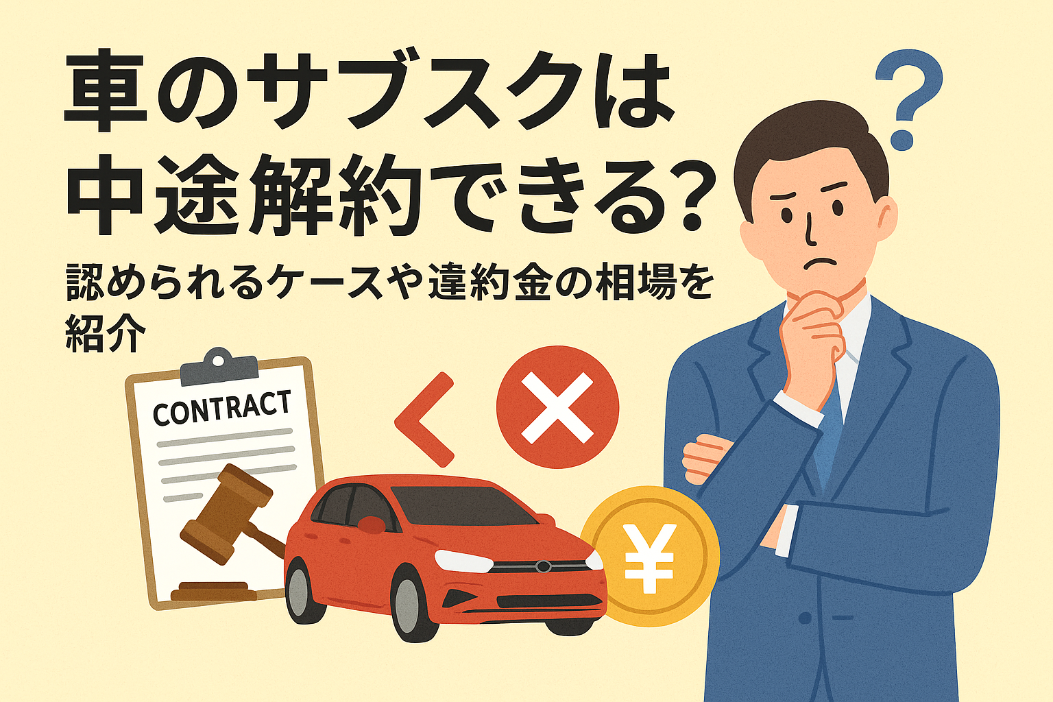 車のサブスクは中途解約できる？認められるケースや違約金の相場を紹介の画像